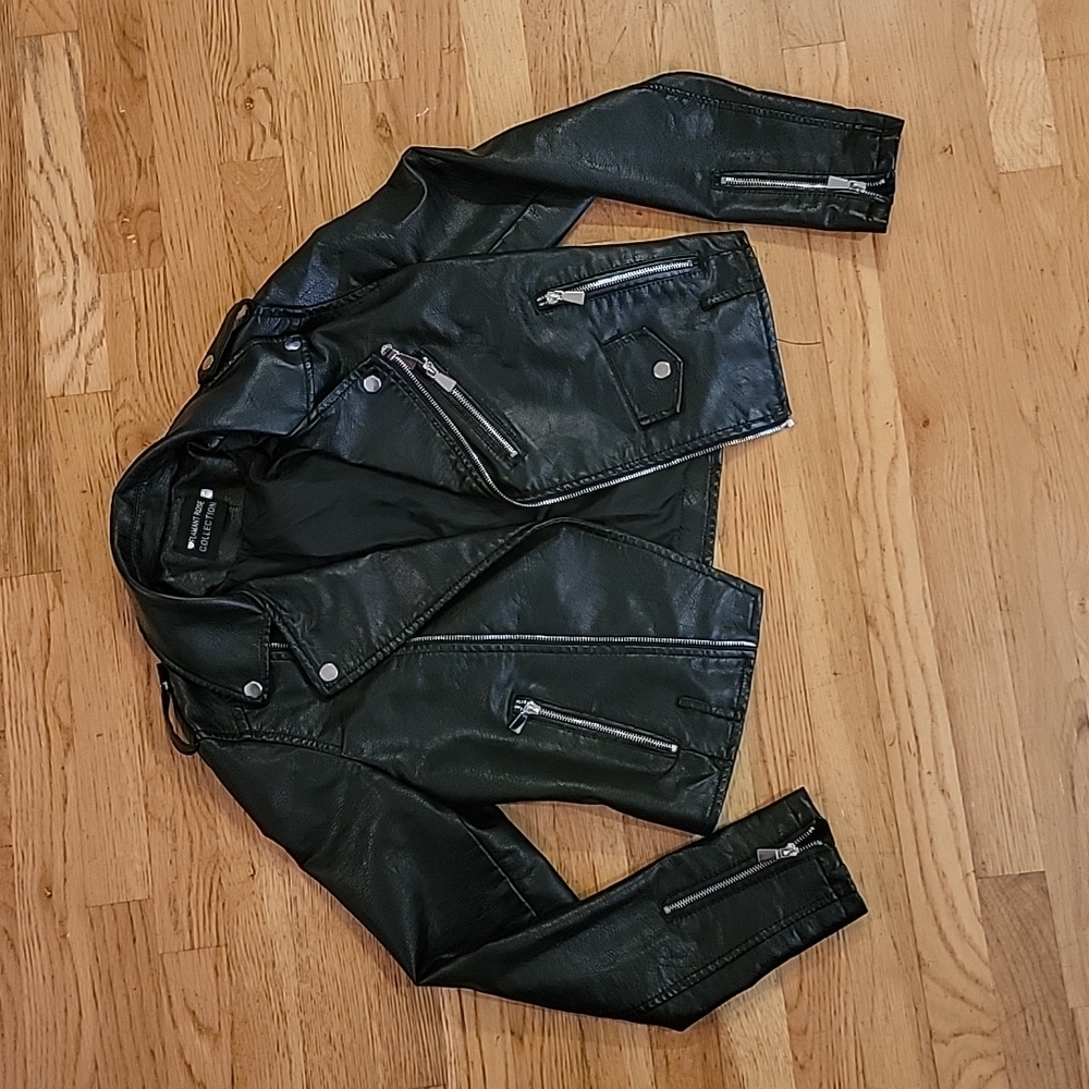 Pleather moto jacket